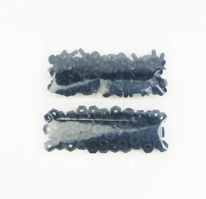 9901 Custom Works Black Nylon Screws & Nuts (Bulk 100)