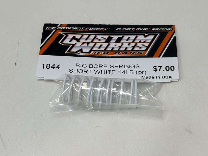 1844 Custom Works WHITE SHORT BIG BORE SPRING 14 LB (pr)