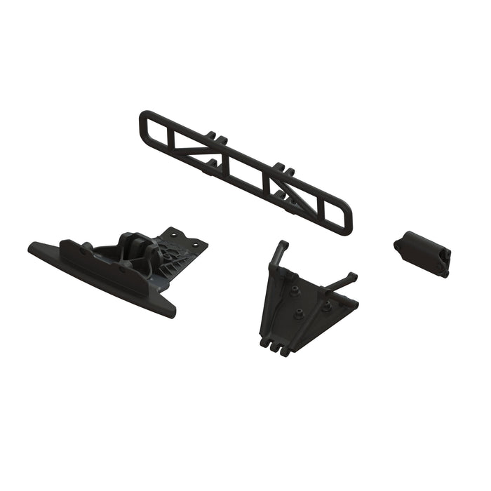 ARA-1577 Arrma Lower Skid And Bumper Mount Set, Black