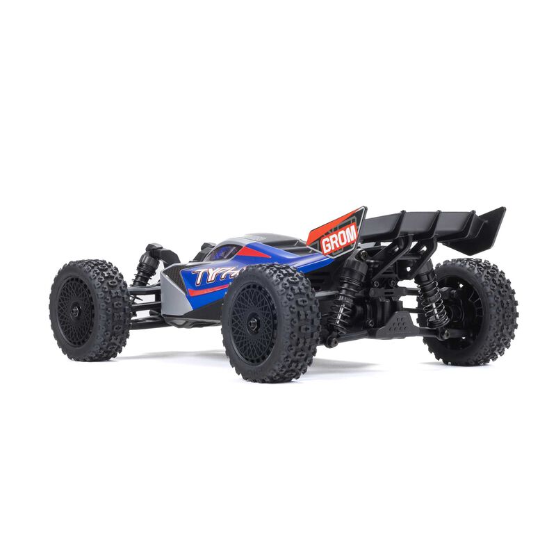 ARA2106T ARRMA TYPHON GROM MEGA 380 Brushed 4X4 Small Scale Buggy RTR with Battery & Charger, Red/White Blue/Silver