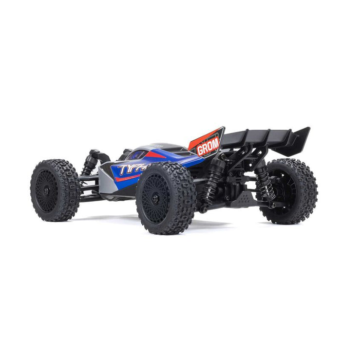 ARRMA TYPHON GROM MEGA 380 Brushed 4X4 Small Scale Buggy RTR with Battery & Charger, Red/White Blue/Silver