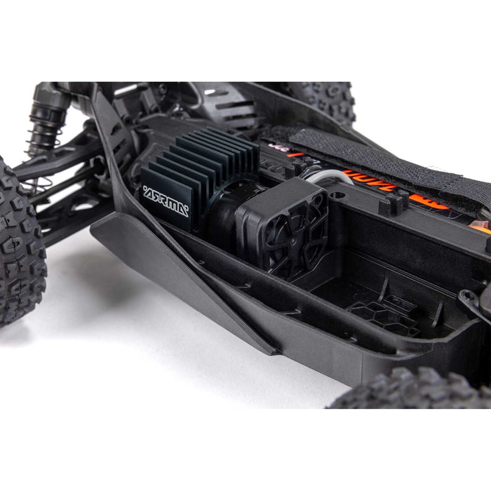 ARA2106T ARRMA TYPHON GROM MEGA 380 Brushed 4X4 Small Scale Buggy RTR with Battery & Charger, Red/White Blue/Silver