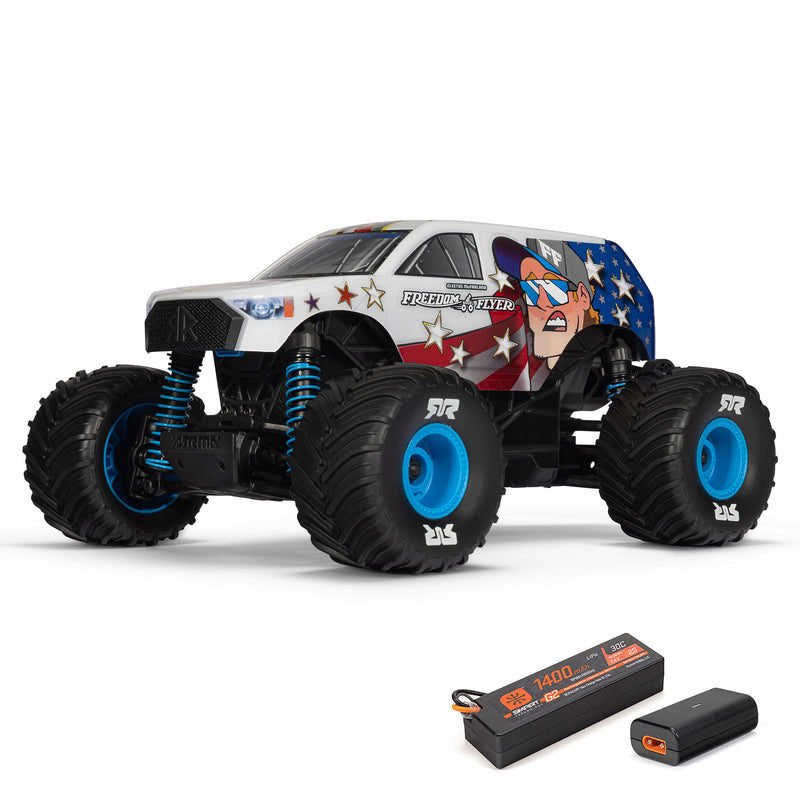 ARA2130FF "PREORDER" Arrma 1/16 FREEDOM FLYER GROM 4X4 RTR Brushed Monster Truck (Battery & Charger Included), White