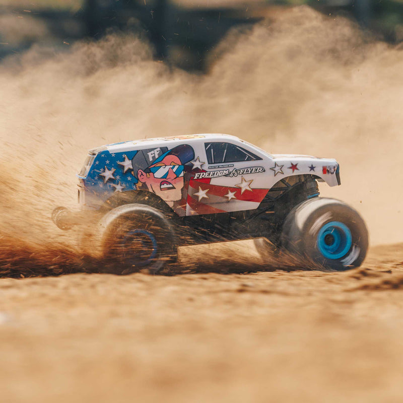 ARA2130FF "PREORDER" Arrma 1/16 FREEDOM FLYER GROM 4X4 RTR Brushed Monster Truck (Battery & Charger Included), White