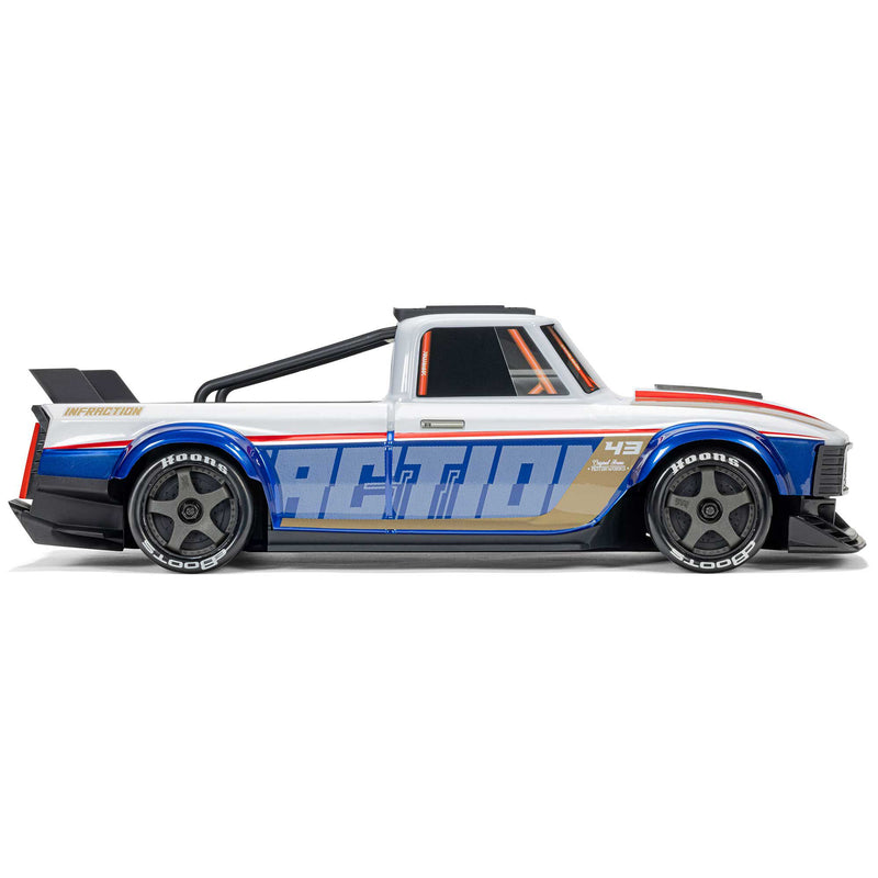 ARA2315T1 ****PRE-ORDER****Arrma Infraction Grom 3S BLX 1/12 4WD RTR Brushless Street Bash Truck (White/Blue) w/2.4GHz Radio & DSC