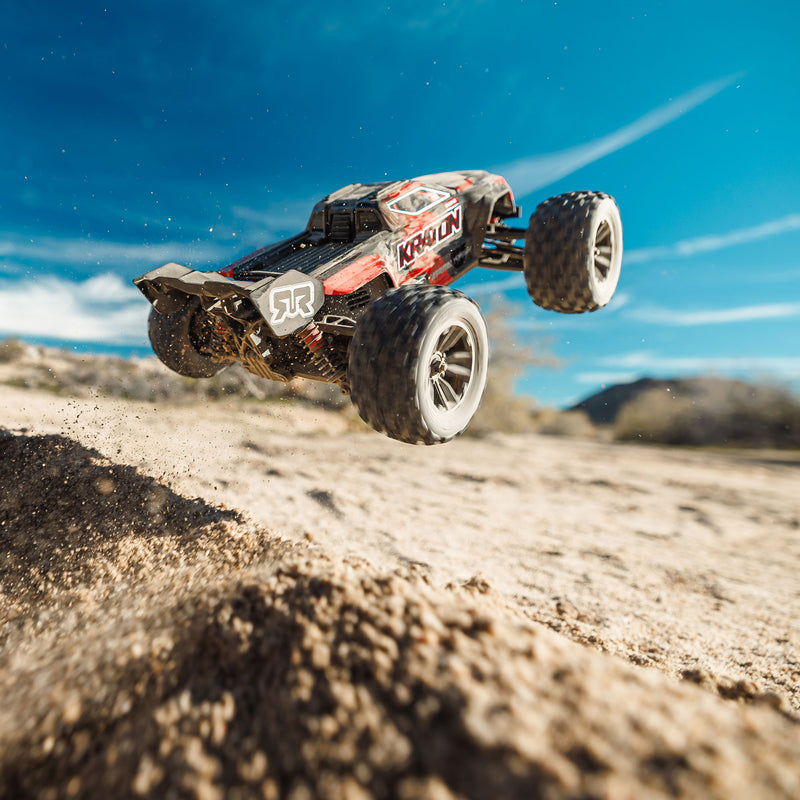 ARA2508T1 ARRMA 1/16 MINI KRATON 3S DSC 4X4 RTR Brushless Speed Truck , Black/Red