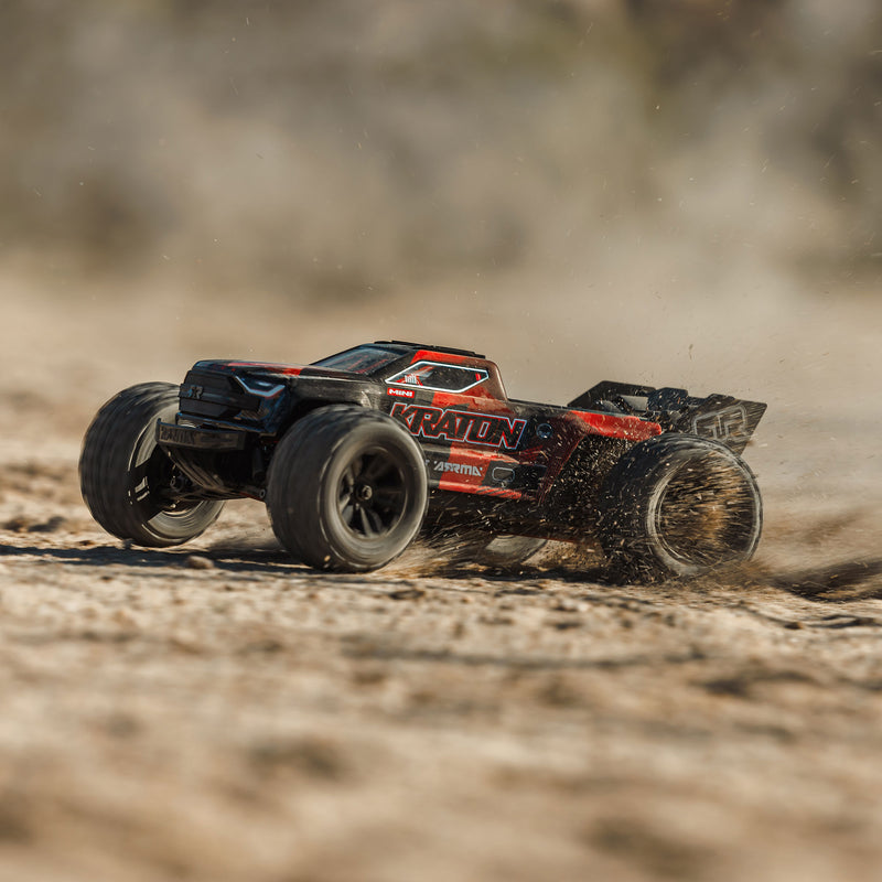 ARA2508T1 ARRMA 1/16 MINI KRATON 3S DSC 4X4 RTR Brushless Speed Truck , Black/Red