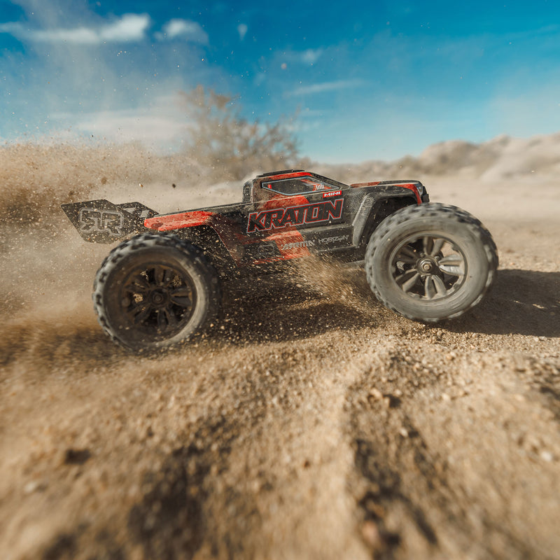 ARA2508T1 ARRMA 1/16 MINI KRATON 3S DSC 4X4 RTR Brushless Speed Truck , Black/Red