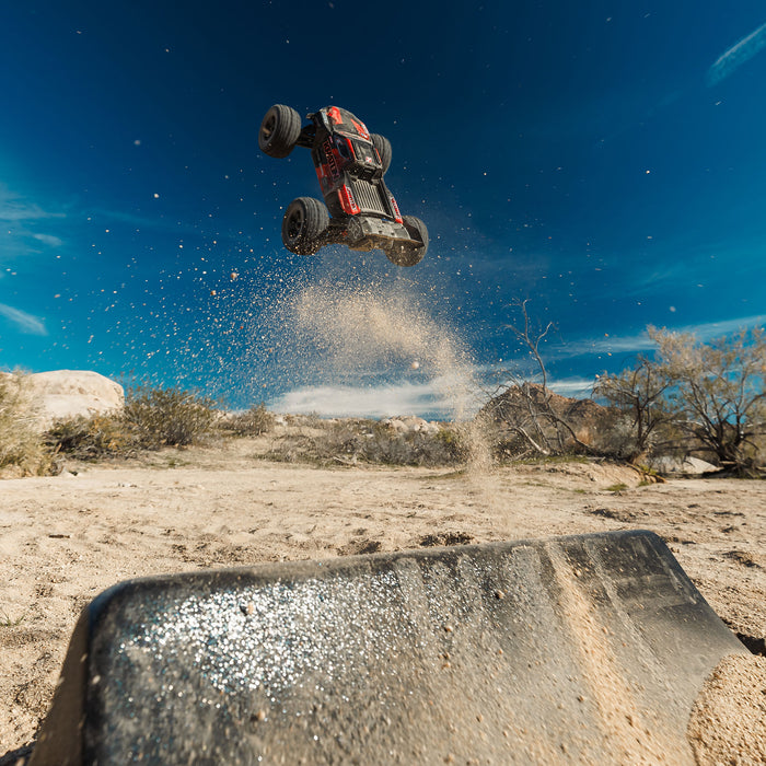 ARA2508T1 ARRMA 1/16 MINI KRATON 3S DSC 4X4 RTR Brushless Speed Truck , Black/Red