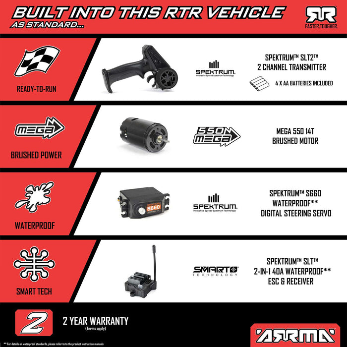 ARA3221ST Arrma 1/10 FURY 2WD RTR Brushed Short Course Truck (Battery & Charger Included)