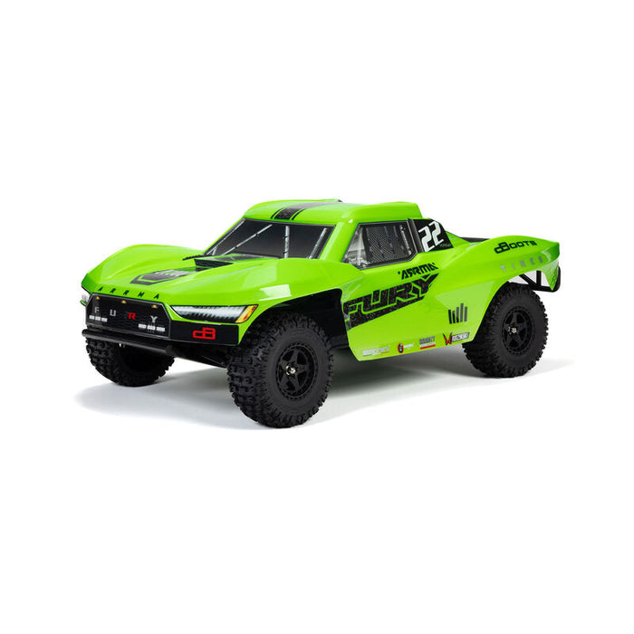 ARA3221T1 ARRMA 1/10 FURY MEGA 550 2WD Short Course Truck RTR, Green