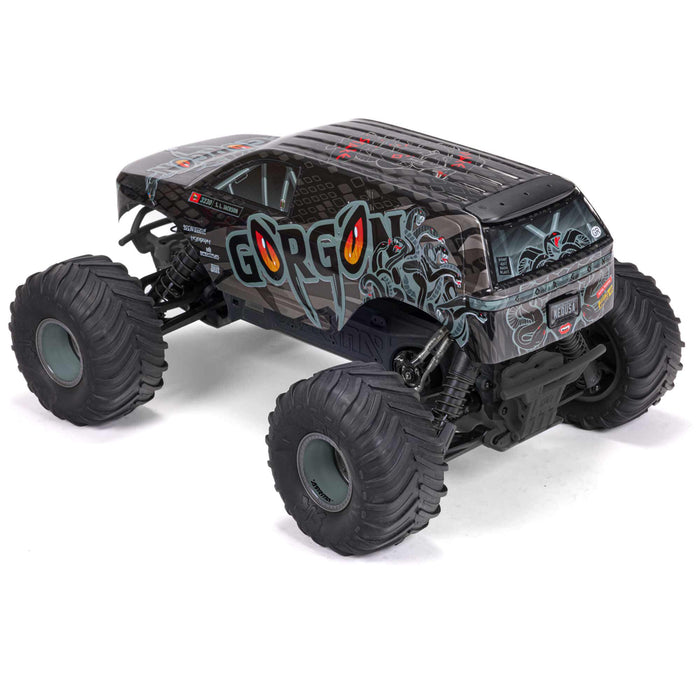 ARA3230SKT1 Arrma 1/10 GORGON 2WD RTA Kit Brushed Monster Truck (Battery & Charger Included), Gun Metal