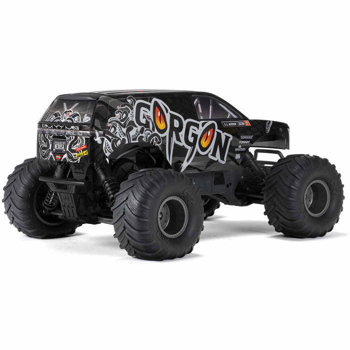 ARA3230SKT1 Arrma 1/10 GORGON 2WD RTA Kit Brushed Monster Truck (Battery & Charger Included), Gun Metal