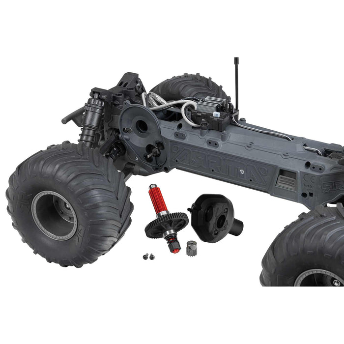 ARA3230SKT1 Arrma 1/10 GORGON 2WD RTA Kit Brushed Monster Truck (Battery & Charger Included), Gun Metal