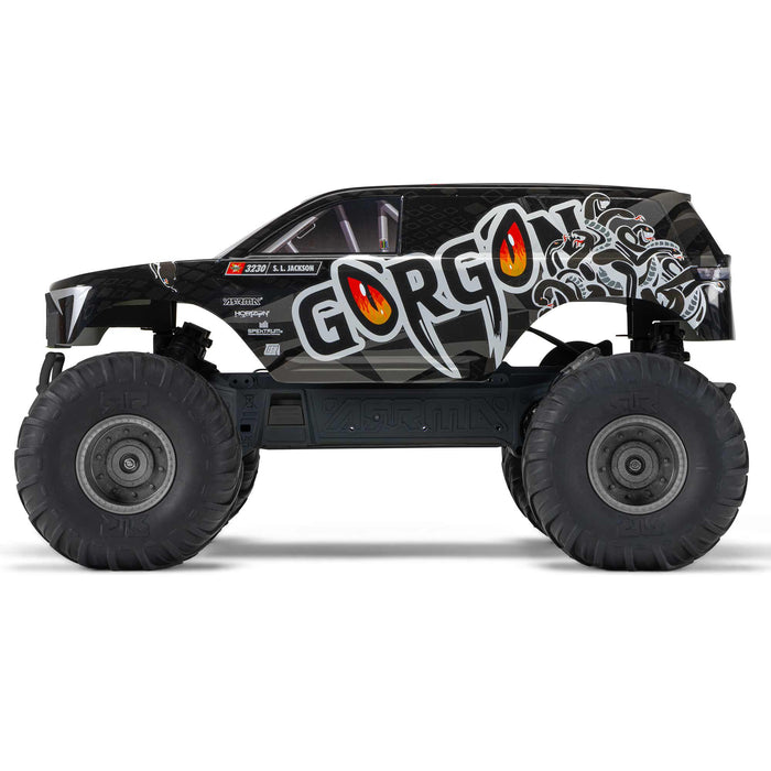 ARA3230SKT1 Arrma 1/10 GORGON 2WD RTA Kit Brushed Monster Truck (Battery & Charger Included), Gun Metal