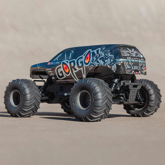 ARA3230SKT1 Arrma 1/10 GORGON 2WD RTA Kit Brushed Monster Truck (Battery & Charger Included), Gun Metal