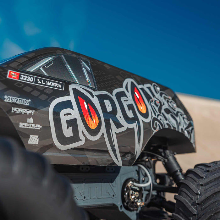 ARA3230SKT1 Arrma 1/10 GORGON 2WD RTA Kit Brushed Monster Truck (Battery & Charger Included), Gun Metal