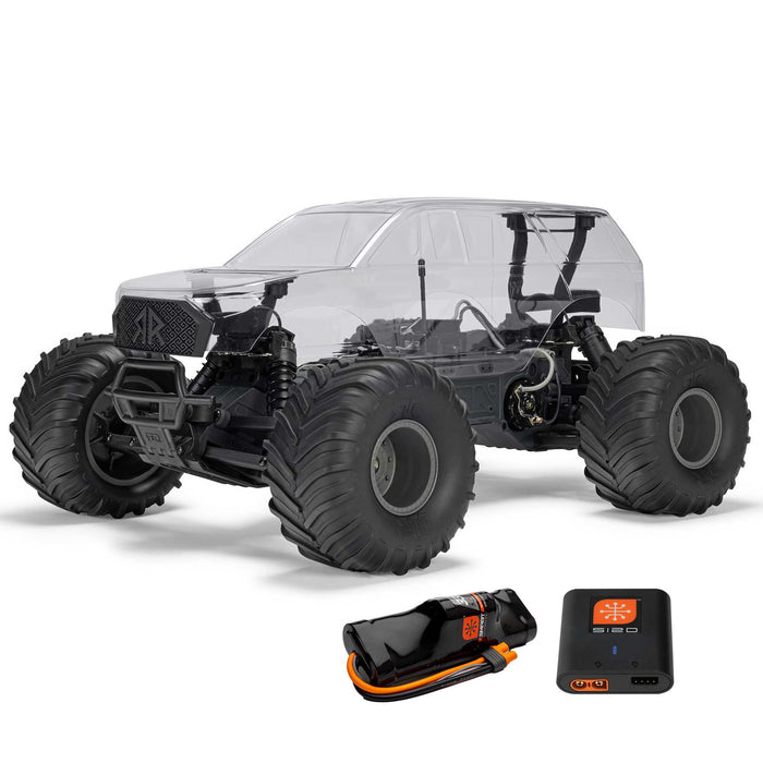 ARA3230SKT2 Arrma 1/10 GORGON 2WD RTA Kit Brushed Monster Truck (Battery & Charger Included), Clear