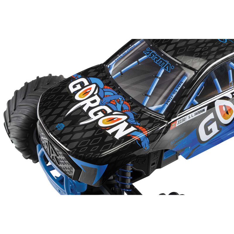 Arrma ARA3230T1 1/10 GORGON 4X2 MEGA 550 Brushed Monster Truck RTR, BLUE