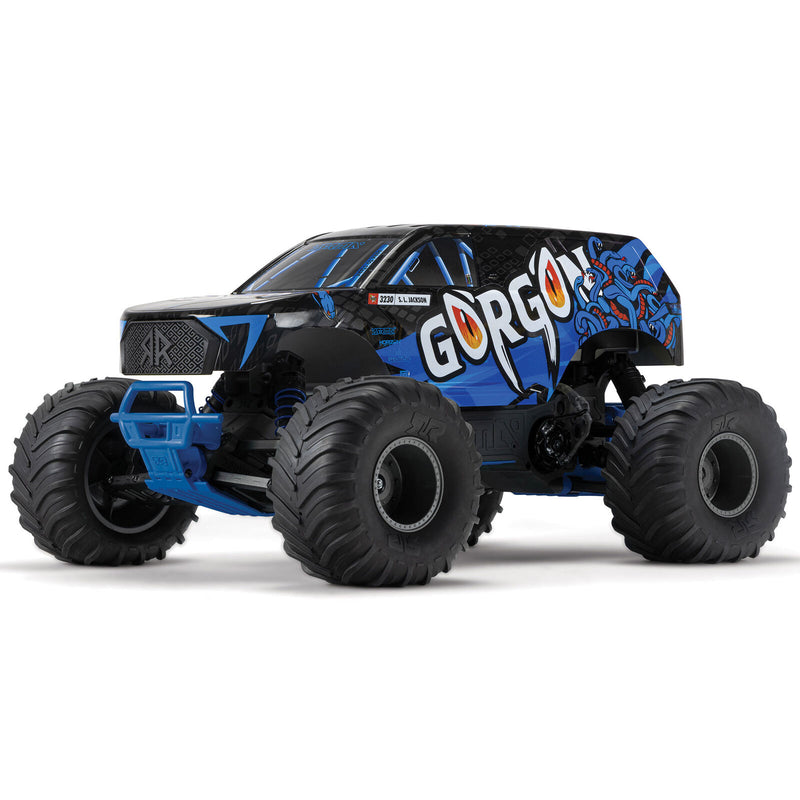 Arrma ARA3230T1 1/10 GORGON 4X2 MEGA 550 Brushed Monster Truck RTR, BLUE
