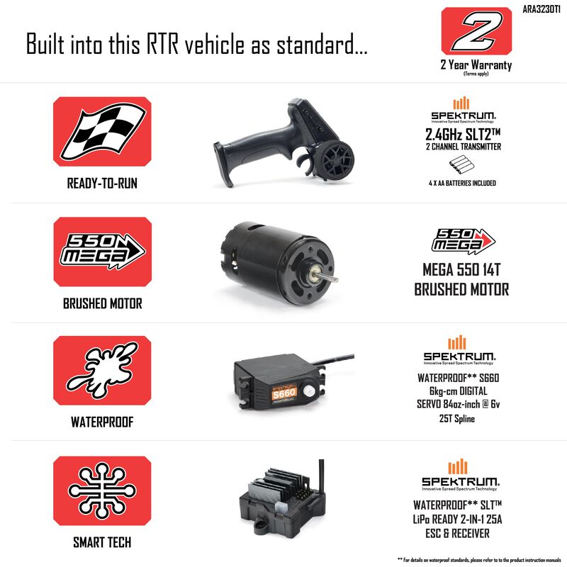 Arrma ARA3230T1 1/10 GORGON 4X2 MEGA 550 Brushed Monster Truck RTR, BLUE