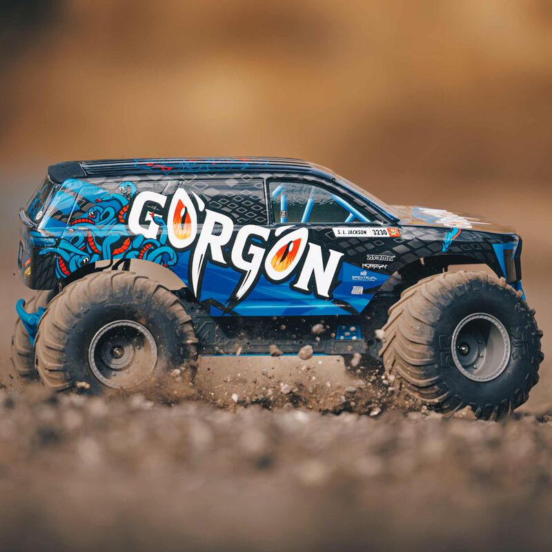 Arrma ARA3230T1 1/10 GORGON 4X2 MEGA 550 Brushed Monster Truck RTR, BLUE