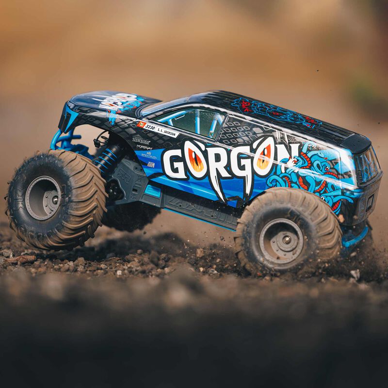 Arrma ARA3230T1 1/10 GORGON 4X2 MEGA 550 Brushed Monster Truck RTR, BLUE