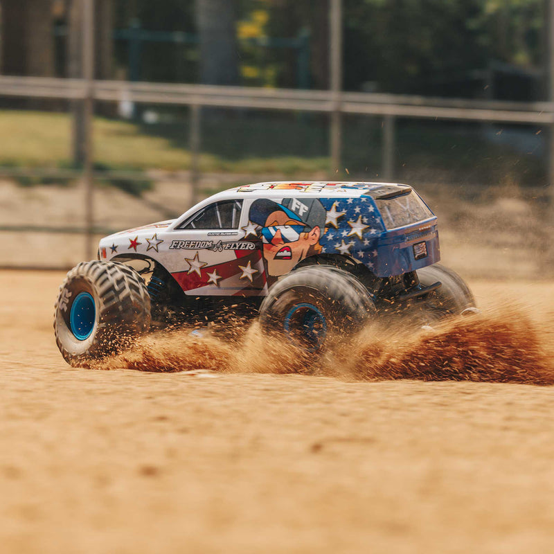 ARA3530SFFT1 "PREORDER" Arrma 1/10 FREEDOM FLYER 223S 2WD RTR Brushless Monster Truck (Battery & Charger Included)