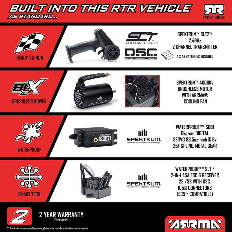 ARA3530SFFT1 "PREORDER" Arrma 1/10 FREEDOM FLYER 223S 2WD RTR Brushless Monster Truck (Battery & Charger Included)