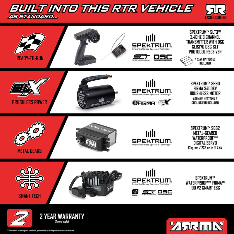 ARA4315V4T Arrma 1/8 INFRACTION 223S DSC 4X4 RTR Brushless All-Road Street Bash Truck