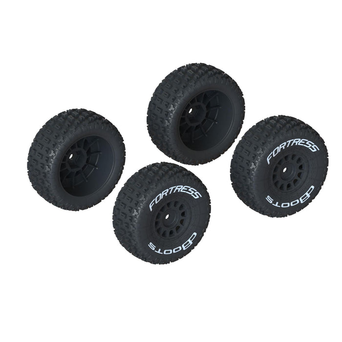 ARA550117 ARRMA DBOOTS 'FORTRESS' TIRE SET GLUED, BLACK (2 PAIRS)