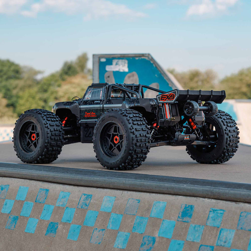 ARA5810V2T1 ARRMA 1/5 OUTCAST 8S EXB AVC 4X4 RTR Brushless Stunt Truck, Black