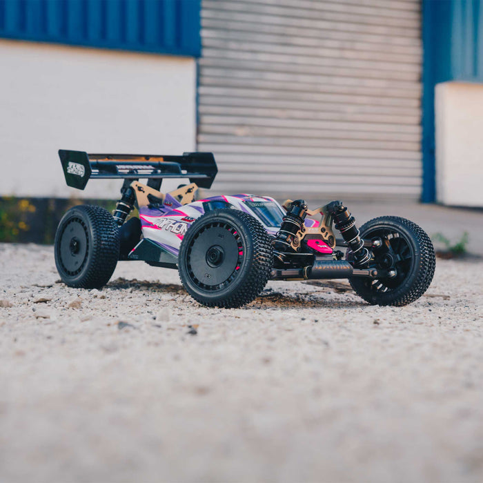ARA8306 ARRMA 1/8 TYPHON 6S TLR Tuned 4X4 Roller Brushless Buggy, Pink/Purple **FREE SHIPPING**