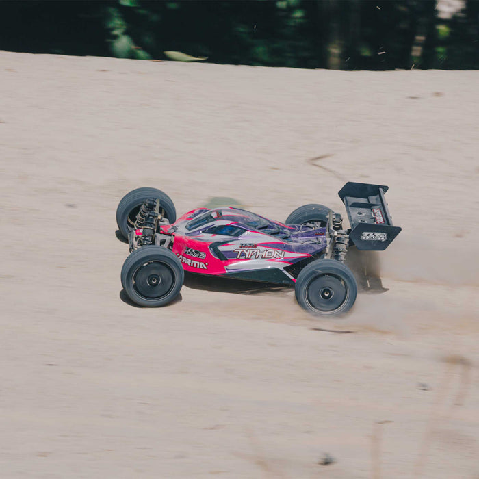 ARA8306 ARRMA 1/8 TYPHON 6S TLR Tuned 4X4 Roller Brushless Buggy, Pink/Purple **FREE SHIPPING**