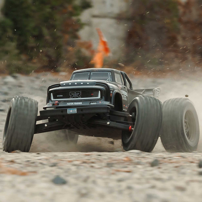 ARA8611V6T Arrma 1/8 NOTORIOUS 6S 4X4 RTR Brushless Stunt Truck, Black