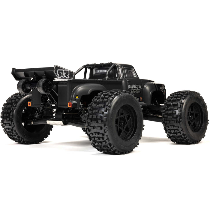 ARA8611V6T Arrma 1/8 NOTORIOUS 6S 4X4 RTR Brushless Stunt Truck, Black
