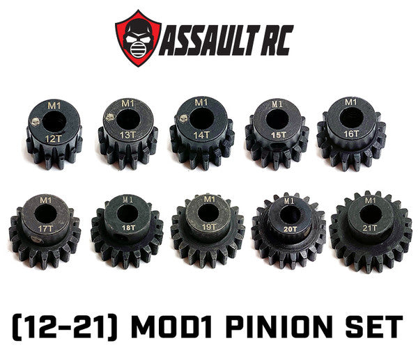 ARC2101221 Assault RC Precision Steel Hardened Mod 1 Pinion Gear Set (12-21) (5mm Bore)