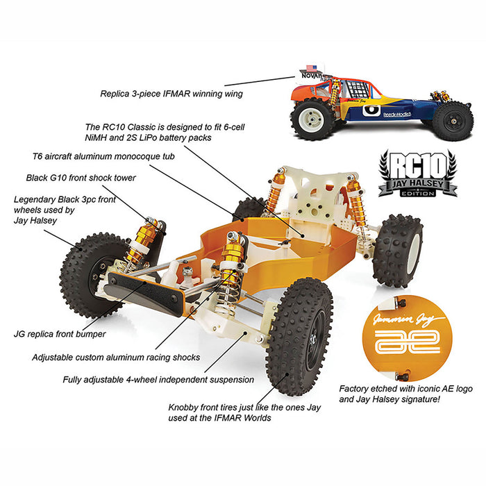 ASC6008 Team Associated RC10 Classic Jay Halsey Edition 2WD Off-Road Buggy Kit (LIMITED EDITION) **FREE SHIPPING**