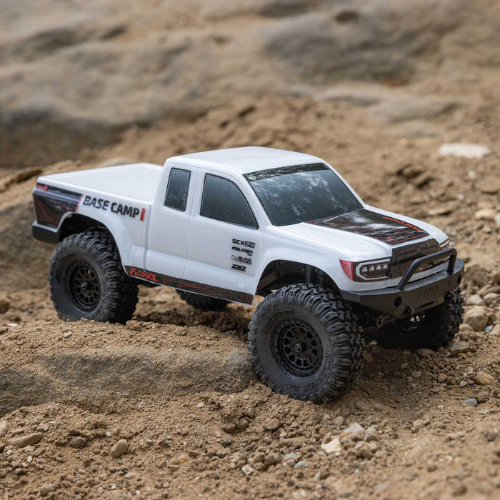 AXI-1219T Axial 1/24 SCX24 Base Camp 4WD Rock Crawler Brushed RTR with Battery & Charger, White