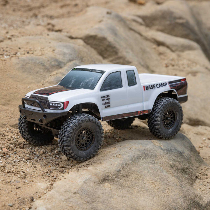 AXI-1219T Axial 1/24 SCX24 Base Camp 4WD Rock Crawler Brushed RTR with Battery & Charger, White