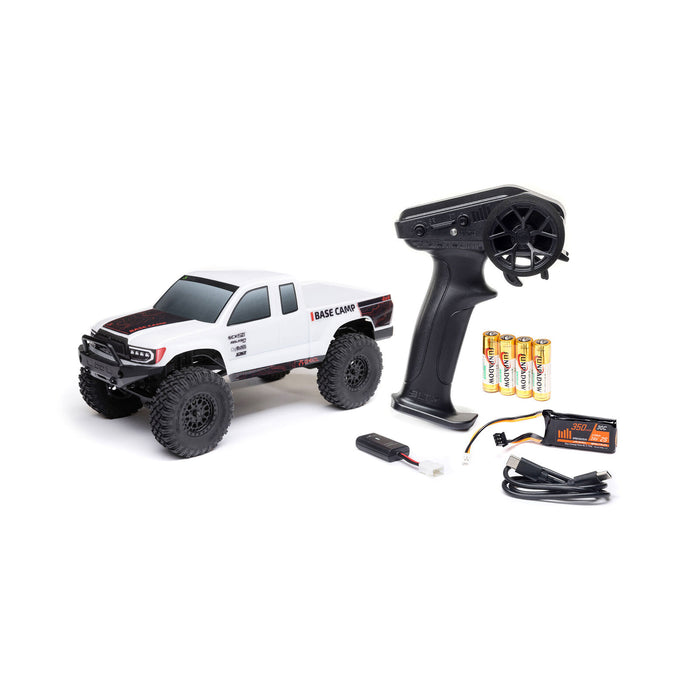 AXI-1219T Axial 1/24 SCX24 Base Camp 4WD Rock Crawler Brushed RTR with Battery & Charger, White