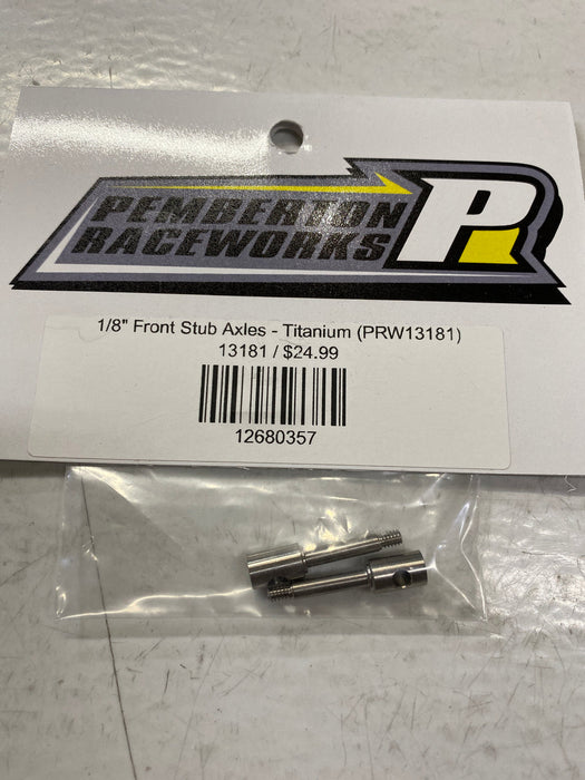 PRW13181 Pemberton Raceworks 1/8" Front Stub Axles - Titanium
