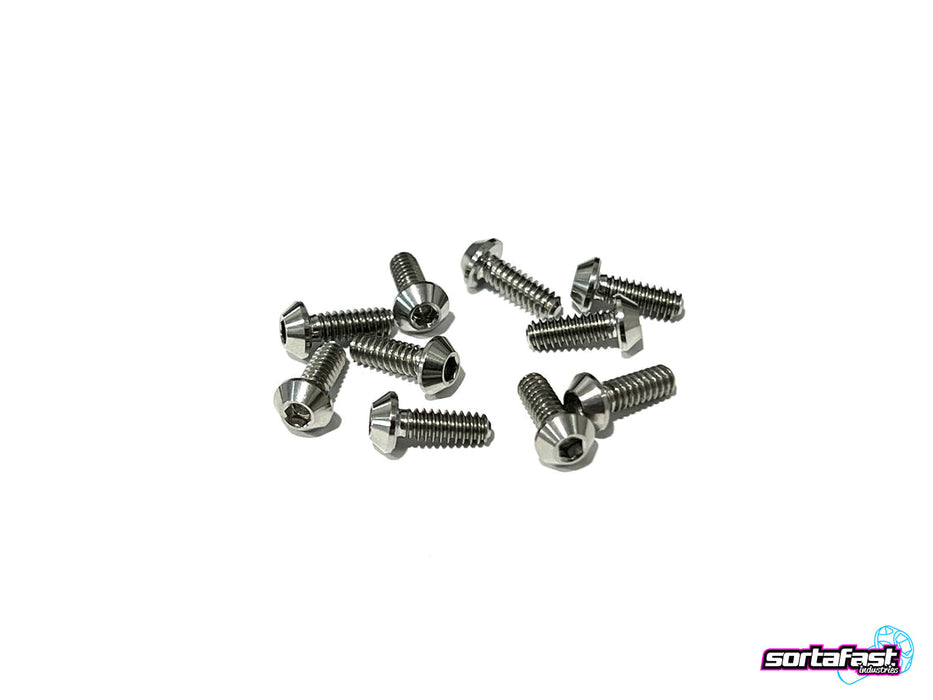 SF-BH440058-10 Sortafast Titanium Screws - Button Head - 4-40x5/8 10pk (Standard)