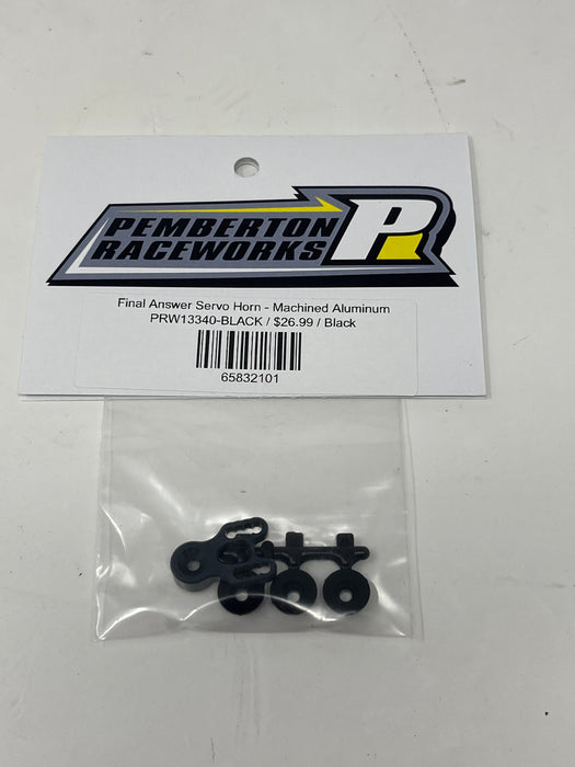 PRW13340-BLACK Pemberton Raceworks Final Answer Servo Horn - Machined Aluminum