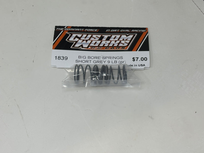 1839 Custom Works GRAY SHORT BIG BORE SPRING 9 LB (pr)
