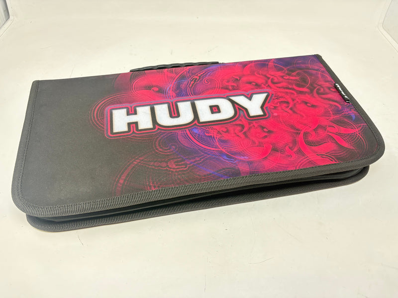 Used Hudy 109351 SET-UP STATION & SET-UP TOOLS + CARRYING BAG FOR 1 / 10 TOURING CARS