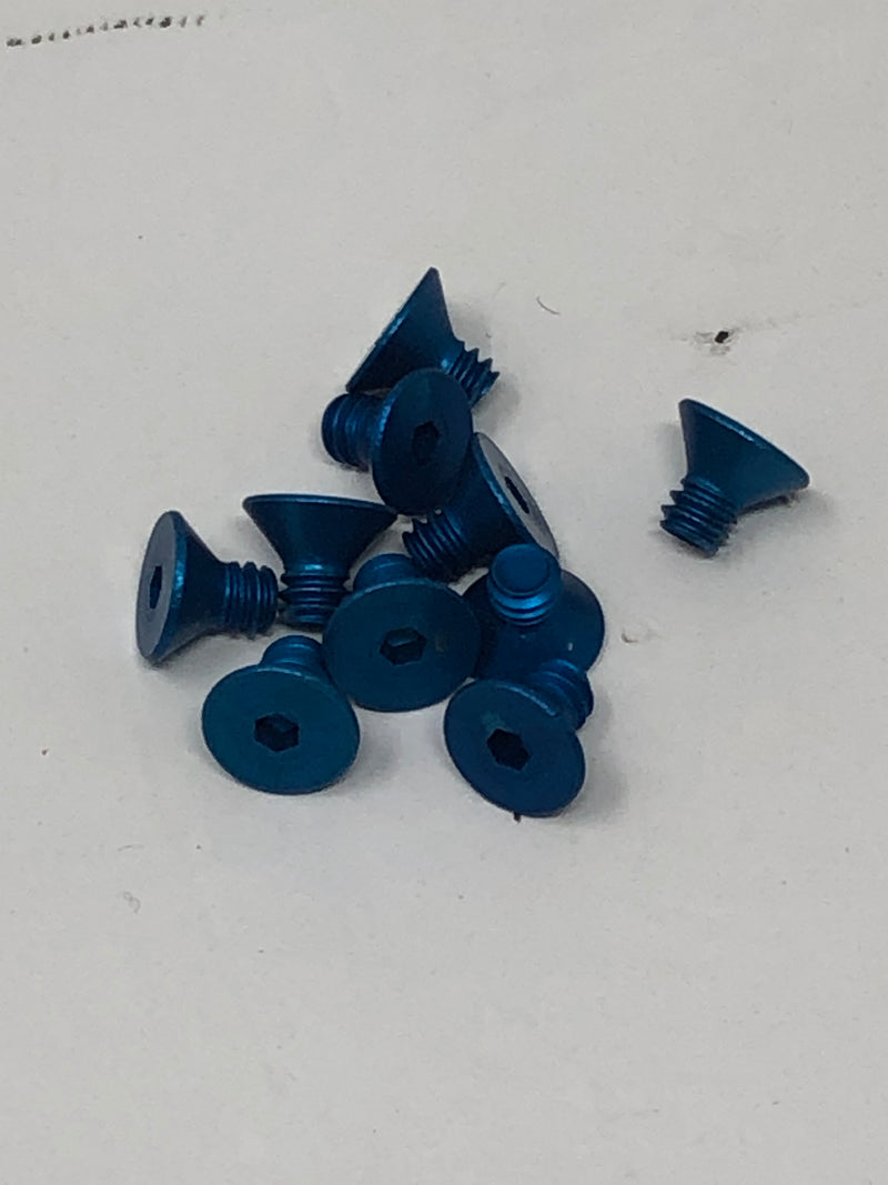 4-40 Aluminum Flat Head Screws 10pcs Blue