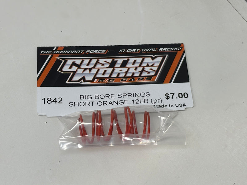 1842 Custom Works ORANGE SHORT BIG BORE SPRING 12 LB (pr)