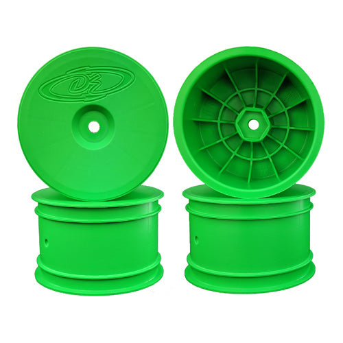 DE Racing Speedline Buggy Wheels for Associated B6.1 - B64 / TLR 22 - 22X-4 / Rear / GREEN / 4pcs