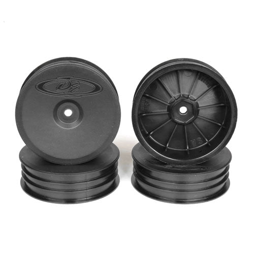 DE Racing Slim Speedline Buggy Wheels for Associated B6 - B6D / Kyosho RB6 / Front / BLACK / 4Pcs
